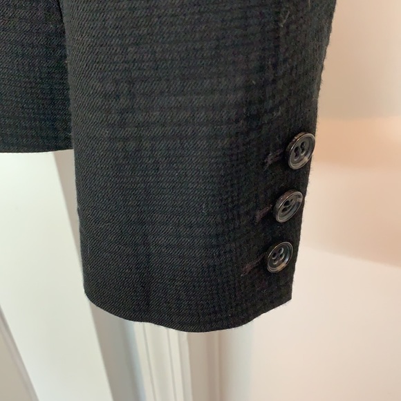 NEW Theory Black Blazer 6 Textured Cotton Wool - Picture 14 of 15